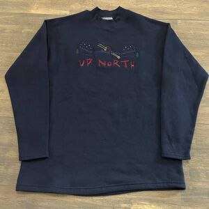 Vintage 90s‎ Gopher Sport "Up North" Winter Pullover Sweatshirt Navy BLue Size M